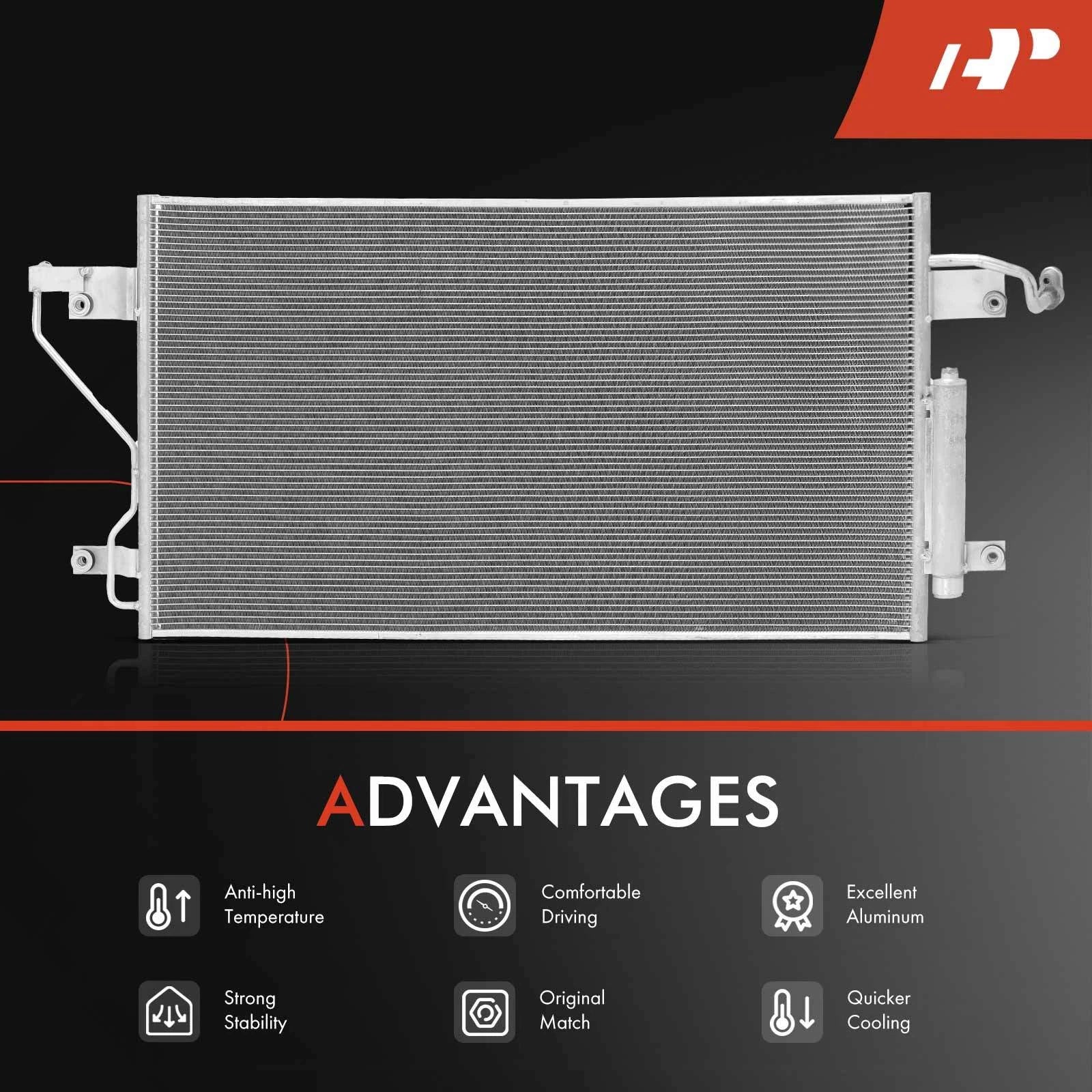 A/C Condenser with Bracket & Receiver Drier for Nissan Titan XD (2016–2019)