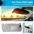 Right Driver Side Sun Visor with Light for Mazda 3 (2010–2013) BBM369-270C-75