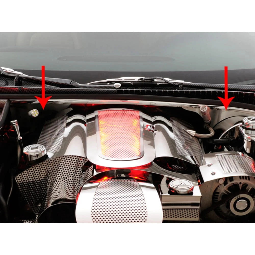 2pc Brushed Stainless Steel Firewall for 1997–2004 Chevy Corvette C5