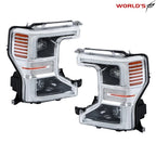 Set of 2 LED Chrome Headlights for Ford F250 F350 Pickup (2020–2022)