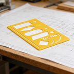 2X Flowchart Template Stencil Tool with Process Symbols for Office Use