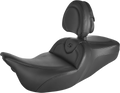 SADDLEMEN Roadsofa Seat with Backrest for FLH/FLT (2008–2024) - Black/Black Stitch