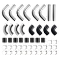 12pcs 2.5" Intercooler Piping Kit Universal + T-Bolt Clamps + Silicone Coupler