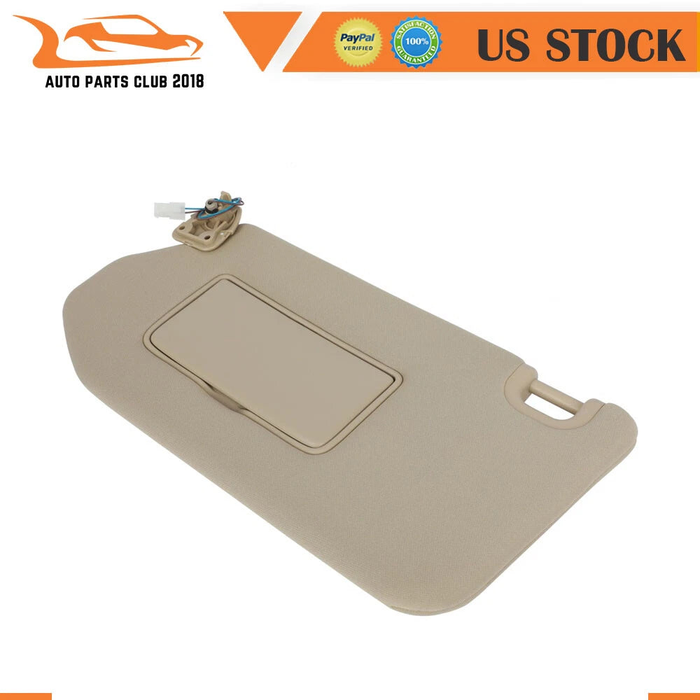 Left Driver Side Tan Sun Visor W/Lamp for Infiniti JX35 (2013)