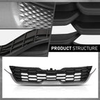 Front Bumper Upper Grille for Kia Seltos (2020–2023) Black Chrome