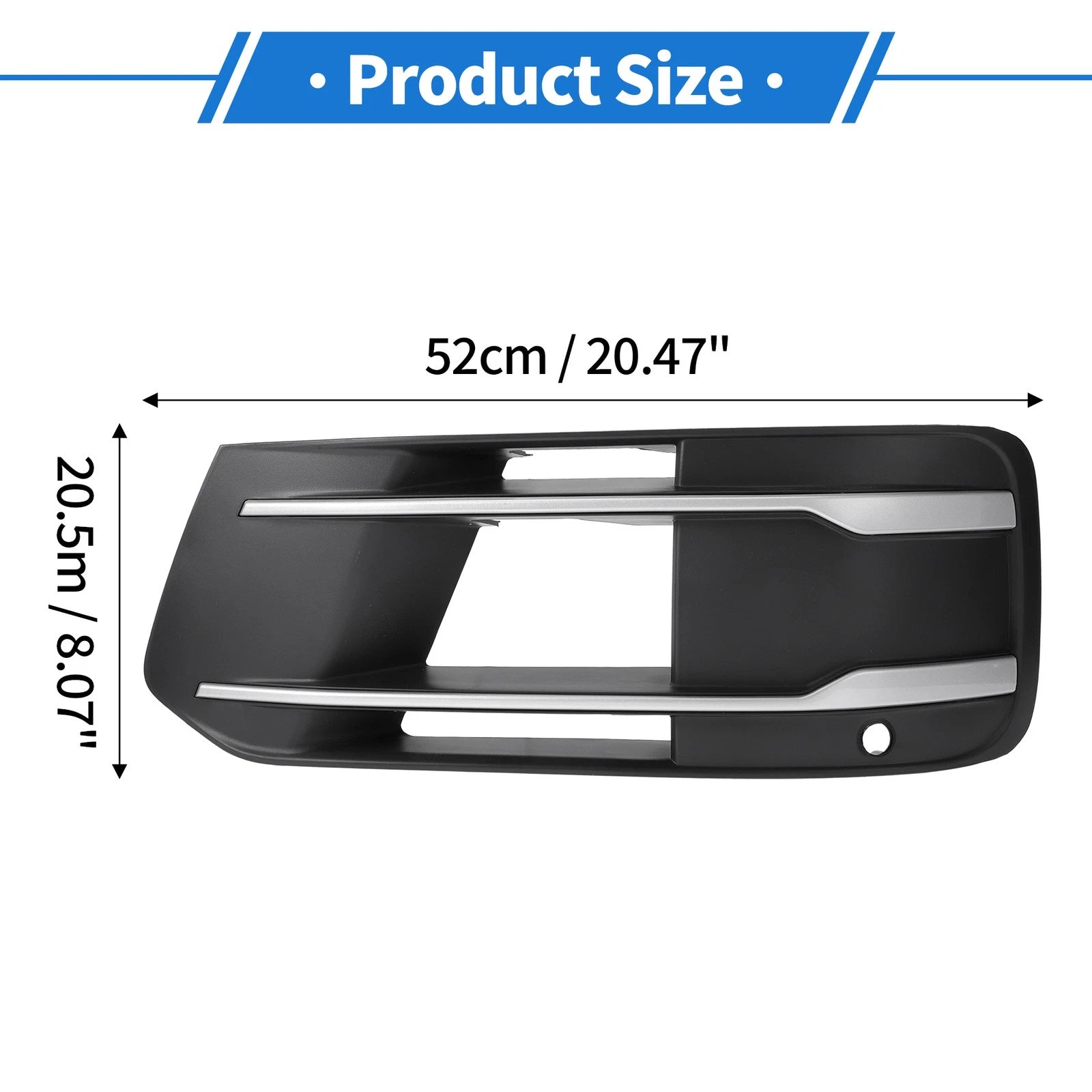 1pc Fog Light Grill for Audi Q7 (2016–2020) No. 4M0807681T Black Silver Tone