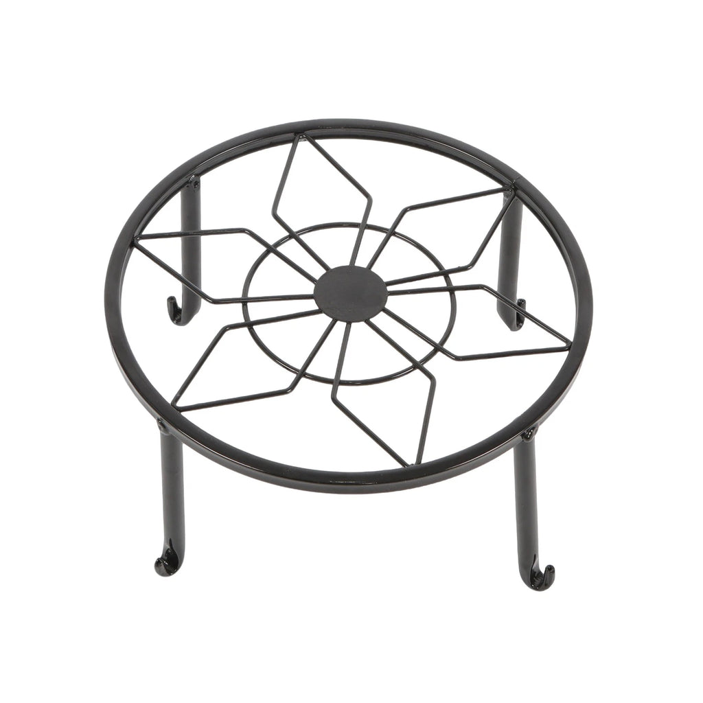 Set of 4 Black Metal Plant Stands for Indoor Outdoor Use