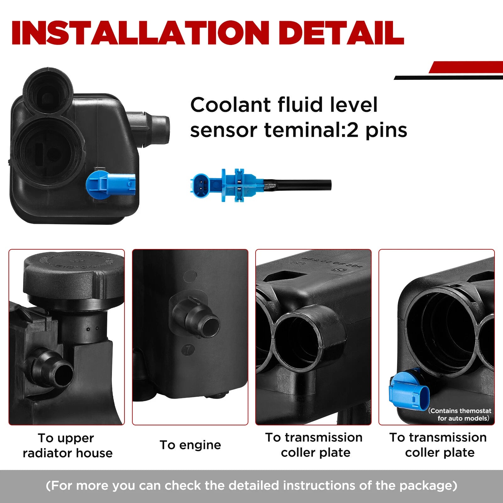 Engine Coolant Recovery Tank for BMW E46 320i 323i 325i X3 (2000–2006)