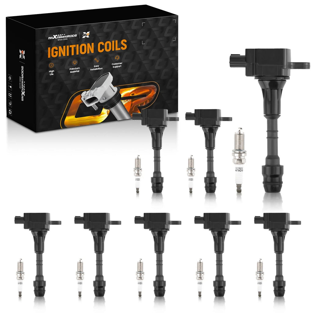 Set of 8 Ignition Coils & Spark Plugs for Infiniti QX5 Nissan Armada Titan V8