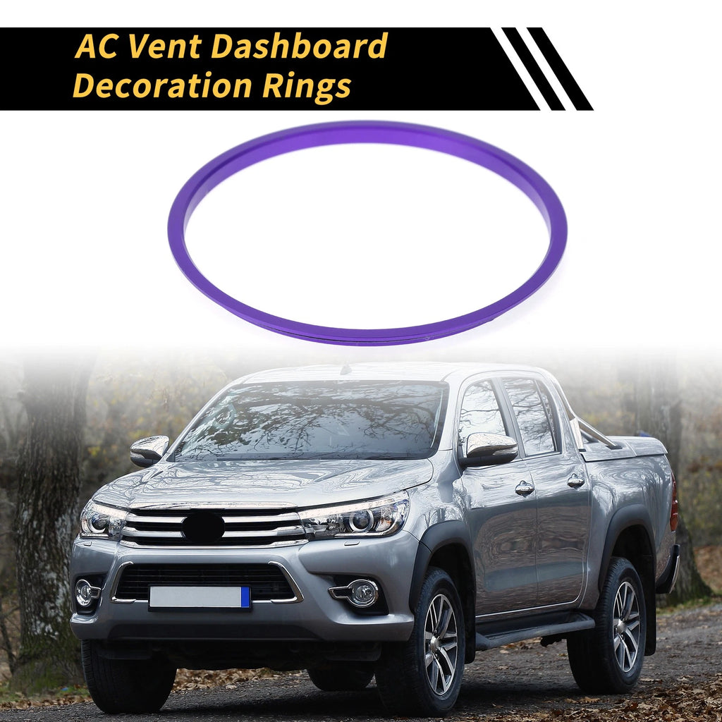 Set of 4 AC Vent Dashboard Decoration Rings for Toyota Tacoma (2016–2021) Purple