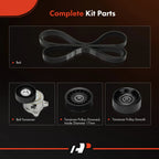 Set of 4 Serpentine Belt Drive Components for Ford Escort (1998–2001)