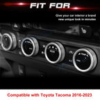 Silver AC Climate Control Ring Knob Trim Cover for Toyota Tacoma (2016-2023)