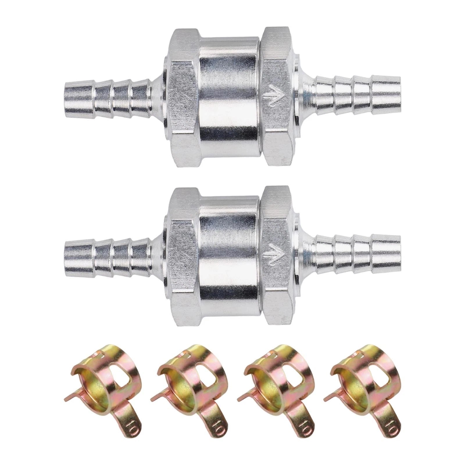 6mm Fuel Valves with 4 Hose Clamps for Cars and Boats (Universal)