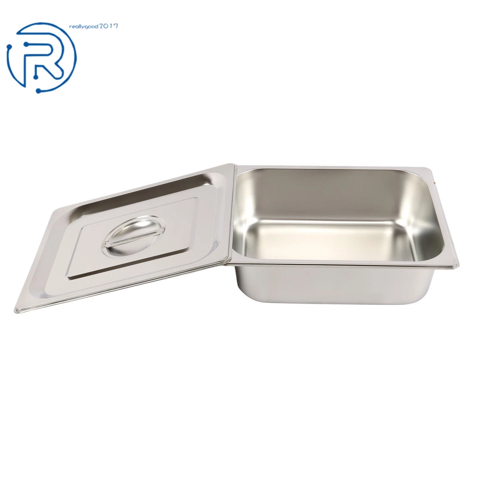 Set of 4 Steam Table Hotel Pans with Lid 4" Deep for Standard Utensils