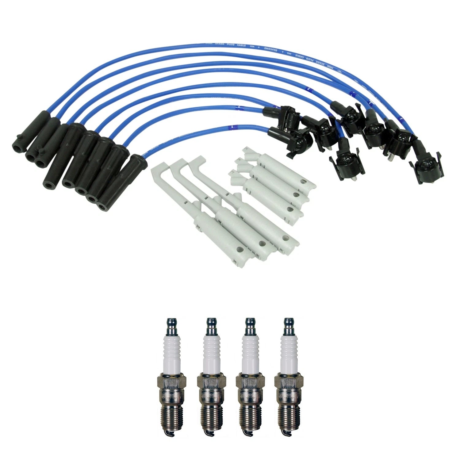 NGK 8mm Wire Set & Denso Spark Plug Kit for Mazda B2300 (1994–2000)