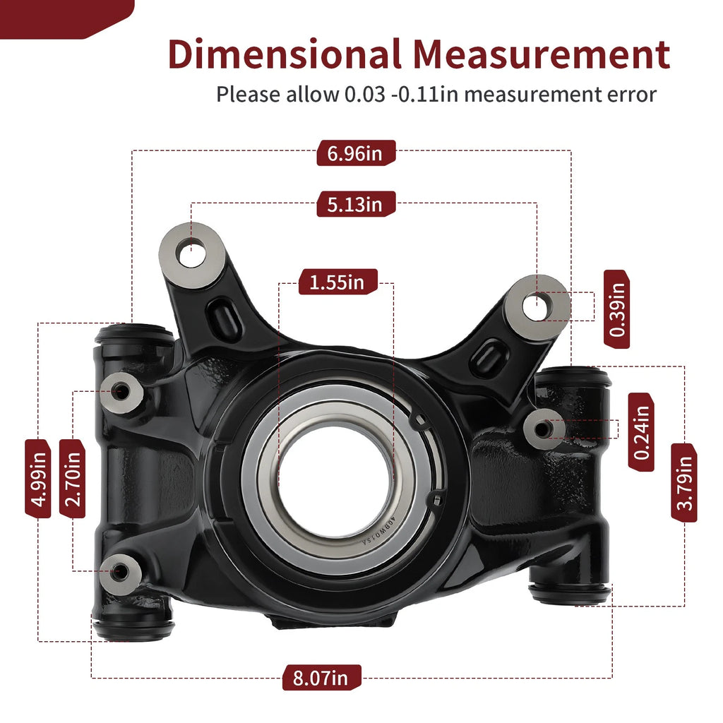Left Rear Knuckle Kit for Honda Pioneer 1000 SXS1000M3 (2016–2024) 52260-HL4-A00