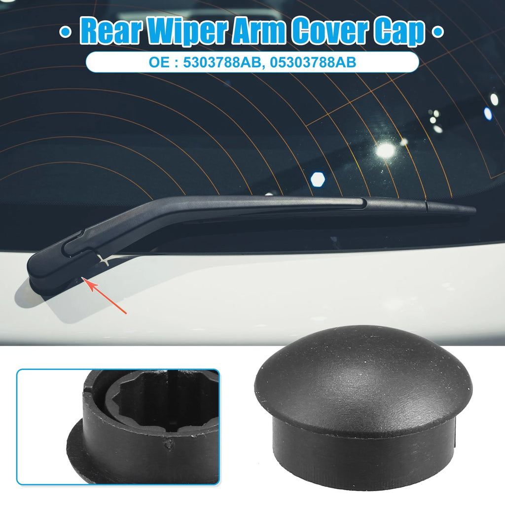 Rear Windshield Wiper Arm Nut Cover Cap for Jeep Compass (2007–2017) Black