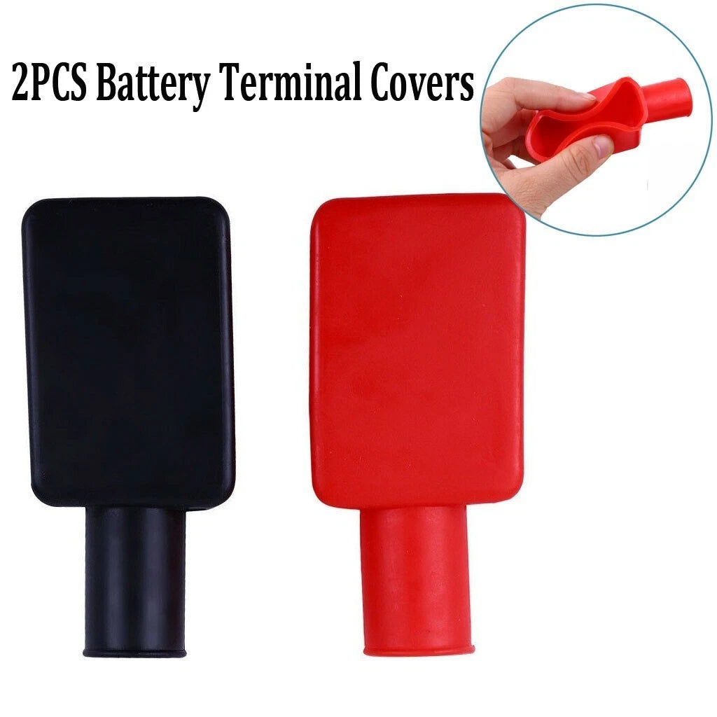Set of 2 PVC Battery Terminal Covers for Universal Applications (62mm x 30mm x 25mm)