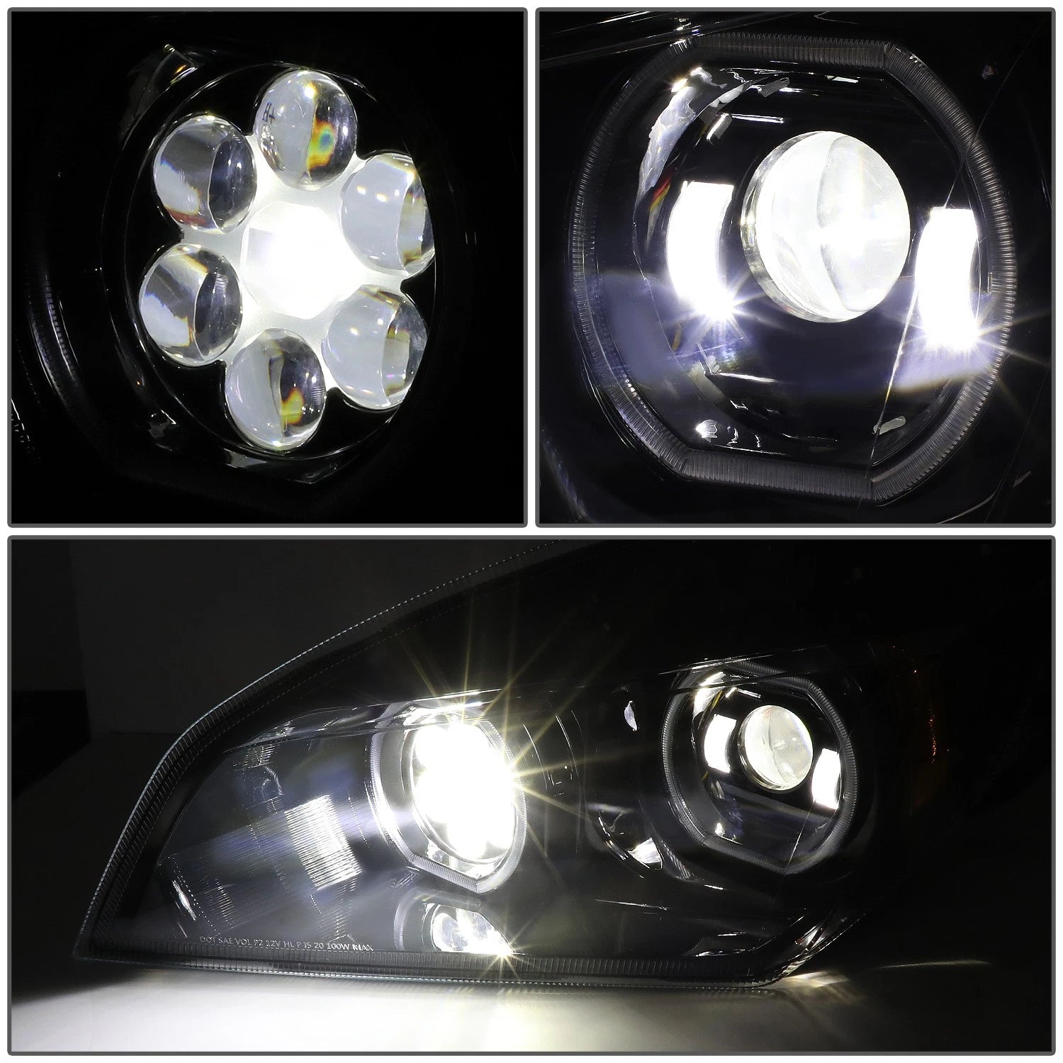 Full LED DRL Gattling Projector Headlights for Freightliner Cascadia (2018–2024)