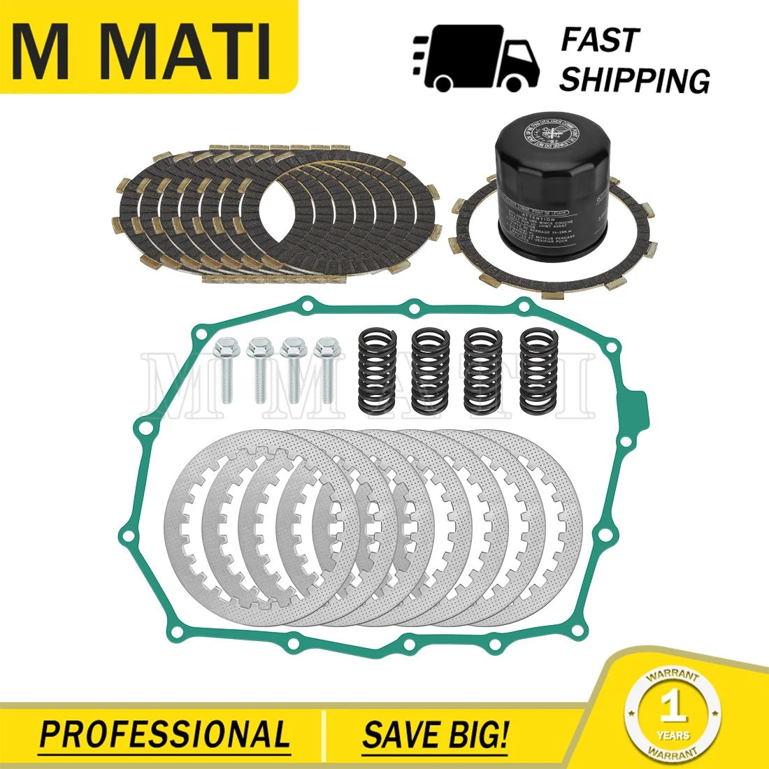 Clutch Friction Steel Plate Oil Filter for Honda Shadow Spirit 750 (2001–2003)