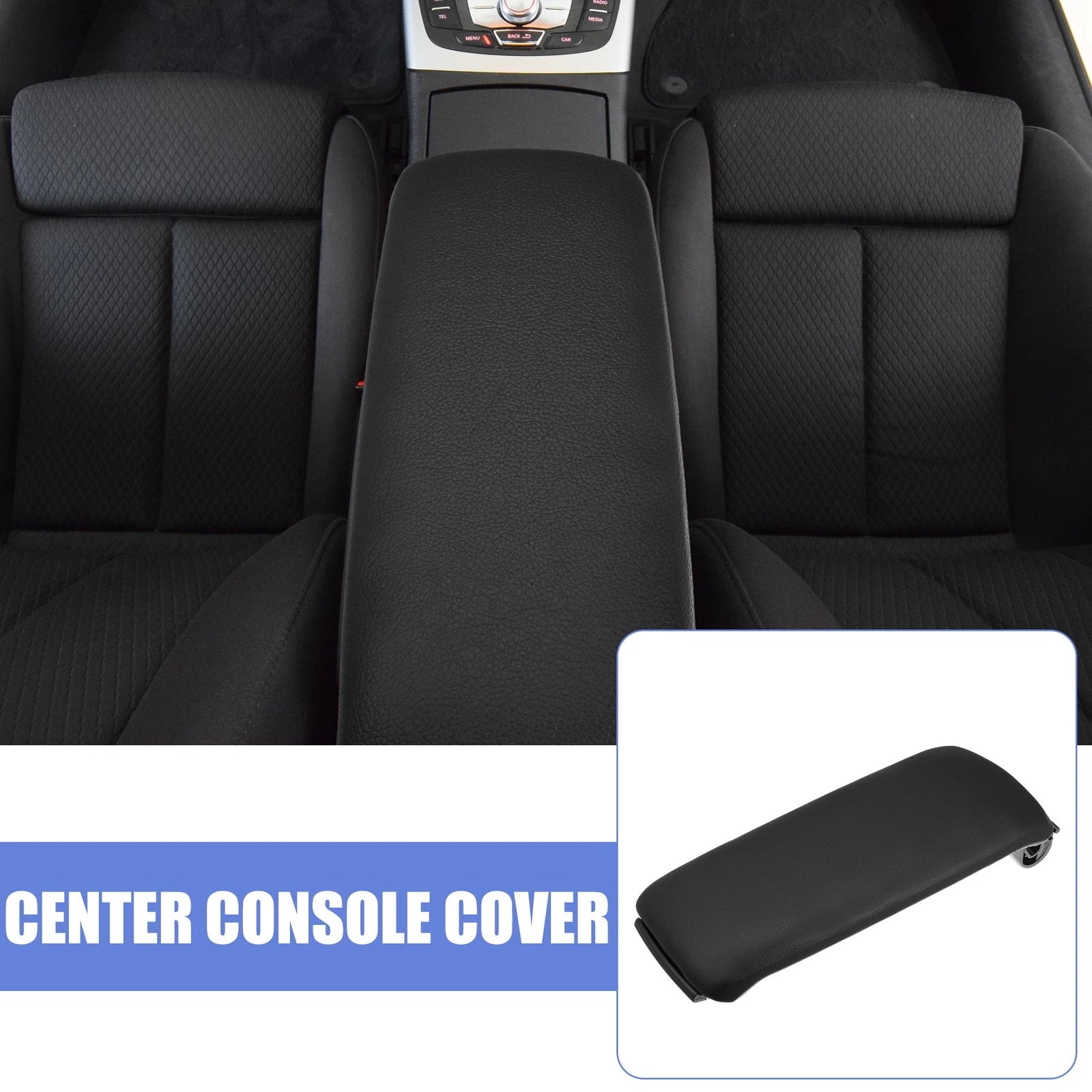 Center Console Cover for Audi A6 C5 (2000–2005) Armrest Pad Black