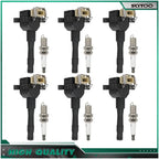 Set of 6 Ignition Coils & 6 Spark Plugs for BMW 325i 325is 525i (1992–1995)