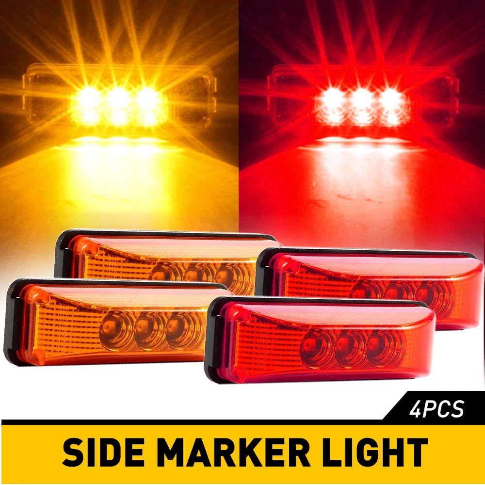 Set of 4 LED Trailer Side Marker Lights for Various Models 