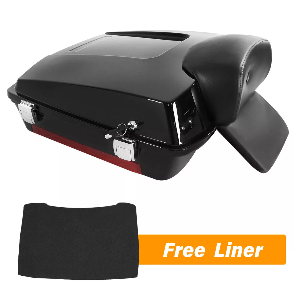 Black Razor Pack Trunk Backrest for Harley Touring (1997–2013)