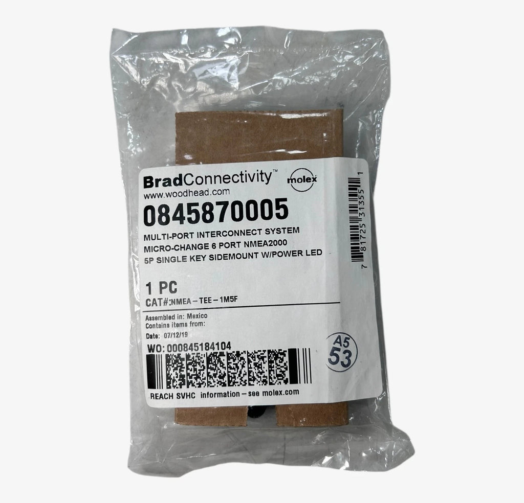 Multi Port 6 Way NMEA 2000 T-Connector for Molex BradConnectivity (0845870005)