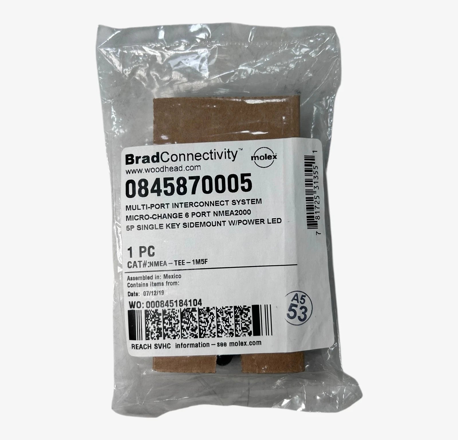 Multi Port 6 Way NMEA 2000 T-Connector for Molex BradConnectivity (0845870005)