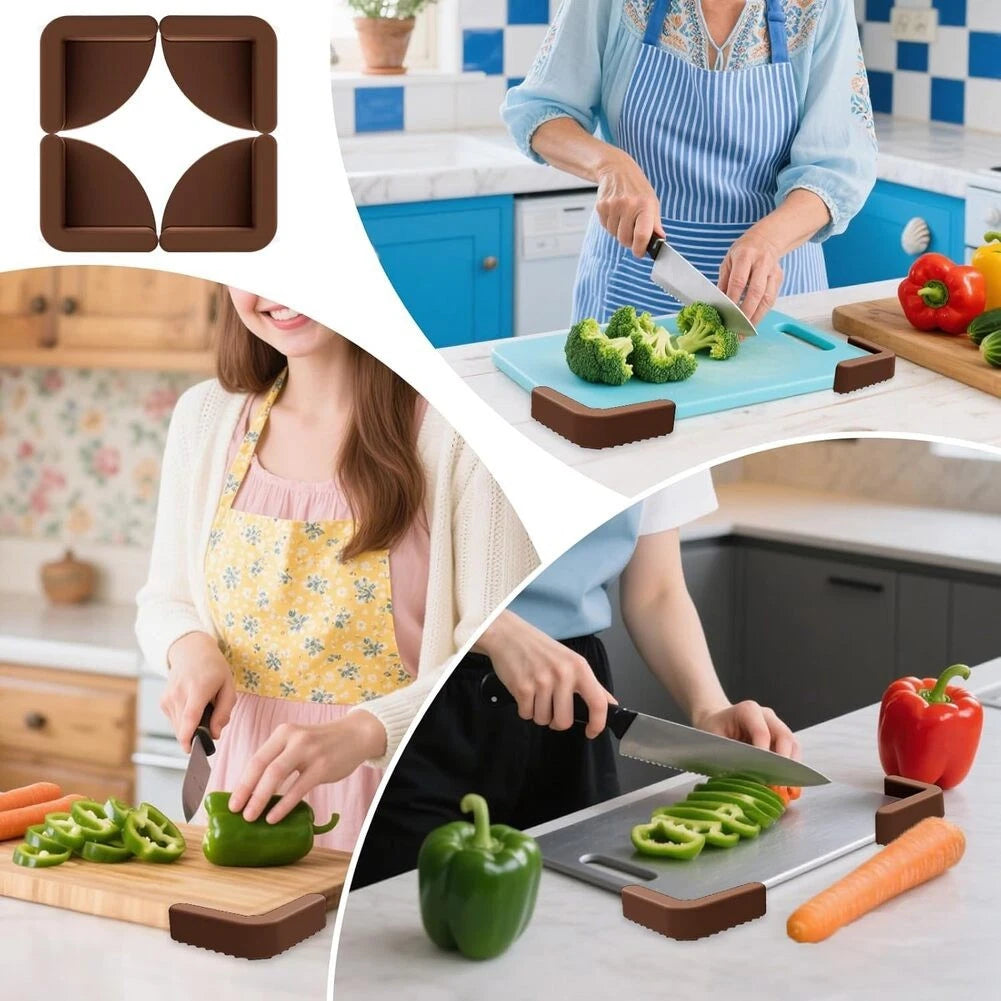 4 Pack Non-Slip Silicone Pads for Chopping Boards (5 x 5 x 1.5 cm)