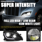 LED Sequential Turn Signal/DRL Headlight for Peterbilt 587/579 (2011–2021)