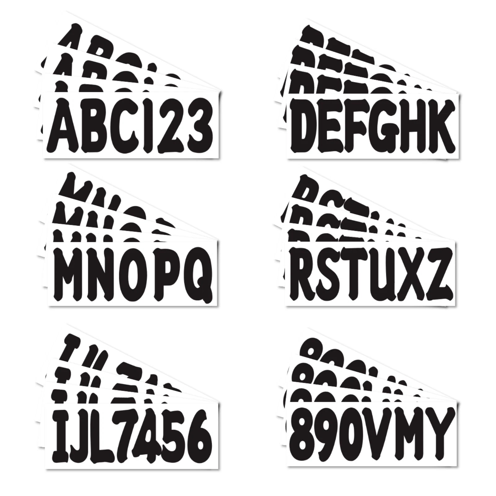 Boat Registration Sticker Decals A-Z Letters 0-9 Numbers Black