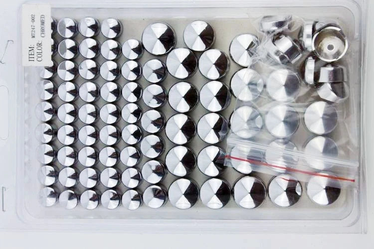 Chrome Bolt Toppers Caps for Harley Road King Twin Cam (1996–2006)