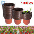 Set of 100 Plastic Plant Flower Pots for Nursery Seedlings