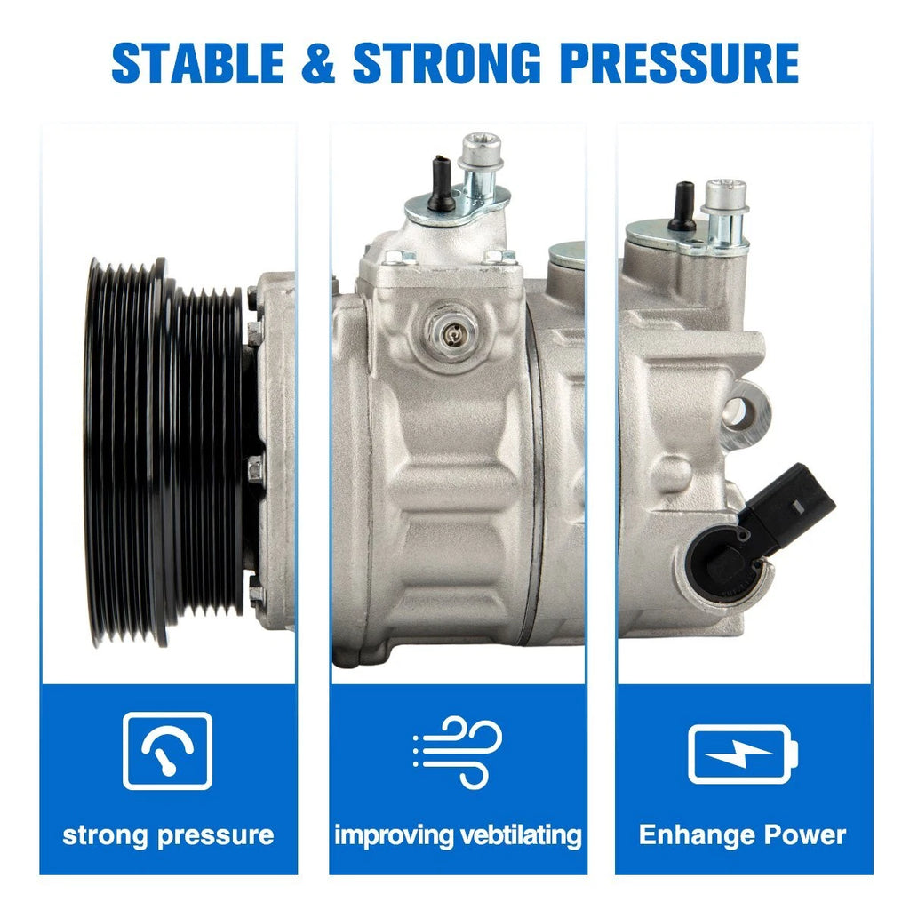 AC Compressor For VW Jetta Golf Passat (2005–2014) Double Pulley New