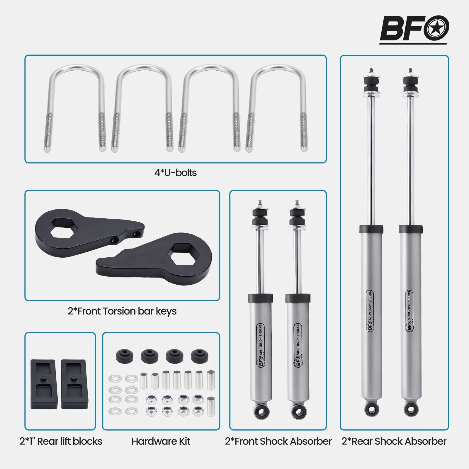 2.5in Leveling Lift Kit with Shock Absorber for F-150 4WD (1997–2003)