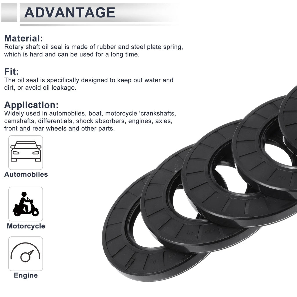 Set of 5 Oil Seal Rotary Shaft Seal Nitrile Rubber 56x100x10mm
