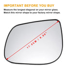 Left Side White Mirror Glass w/ Back Non-heated for KIA Picanto (2012–2020)