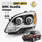 Halogen Headlight for GMC Acadia (2007–2012) Projector w/ Bulb Driver Side