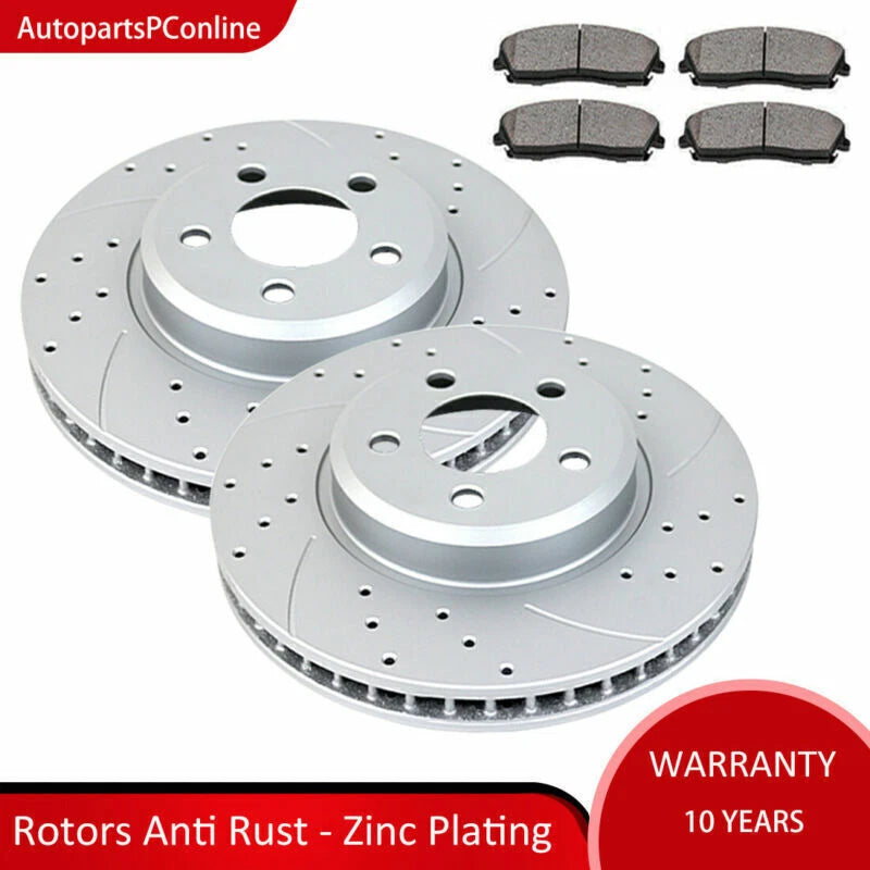 Front Drilled Rotors and Brake Pads for Dodge Challenger Charger (2008–2023)