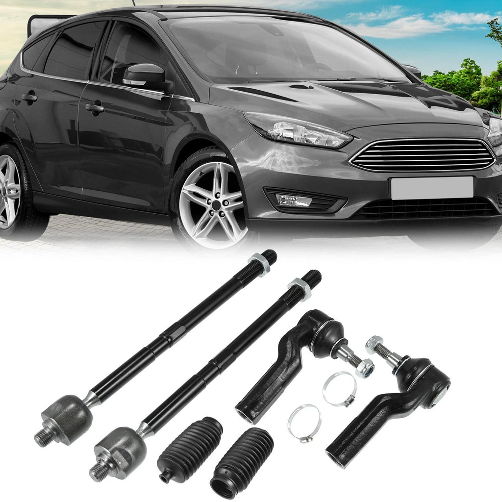 6pcs Front Inner Outer Tie Rod EV800898 for Ford Focus (2012–2017) C-Max Escape (2013–2017)