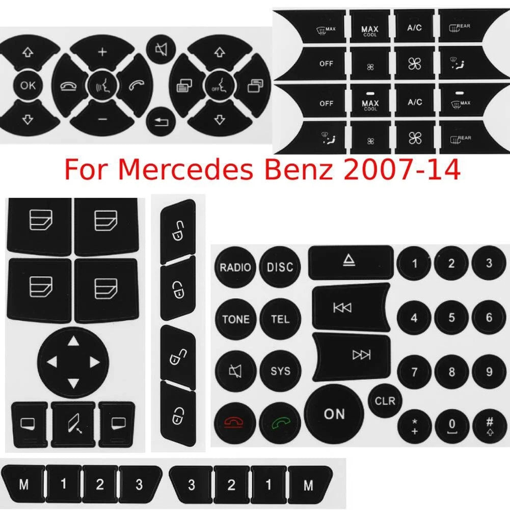 Steering Wheel AC Window Button Repair Decals for Mercedes (2007–2014)