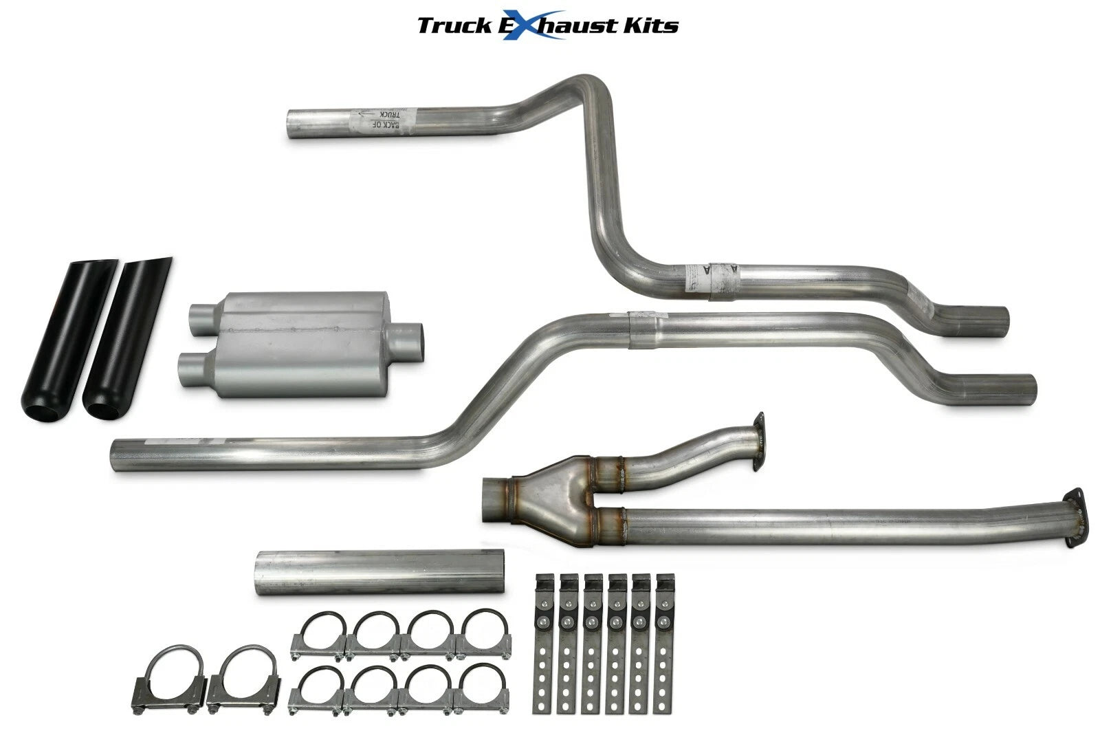 2.5" Dual Exhaust Kit for Toyota Tundra (2009–2013) - 2 Chamber, Black Tip