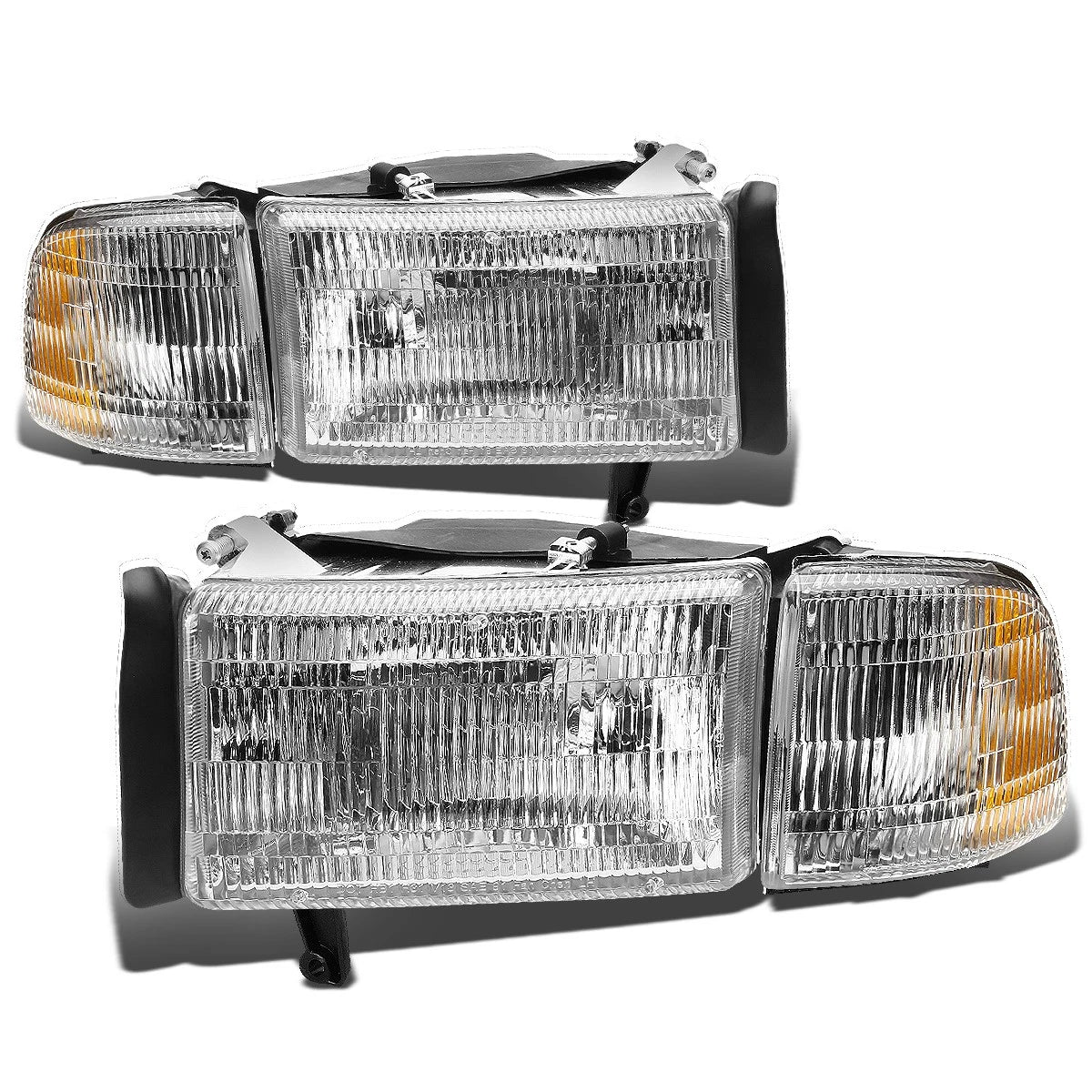 Set of 2 Headlights for Dodge Ram 1500 2500 3500 (1994–2002) Chrome