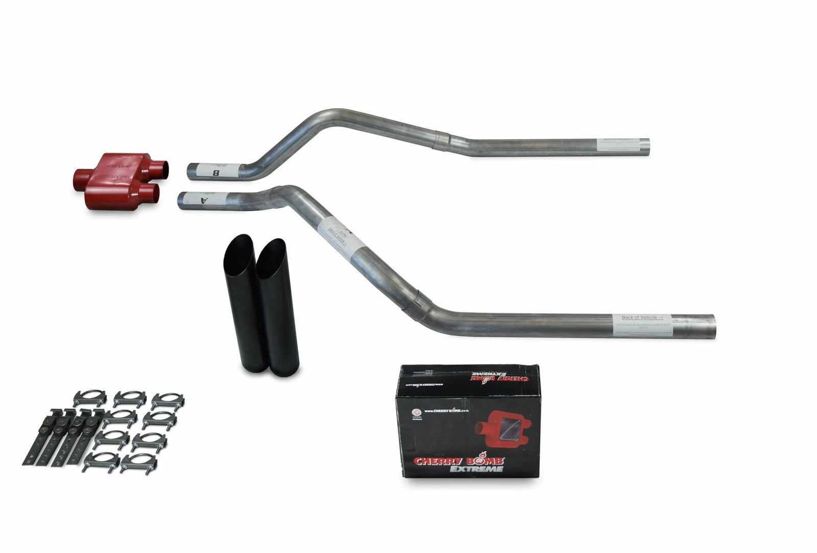 Dual Exhaust Kit for GMC Jimmy (1992–1994) - 2.5" Cherry Bomb Extreme Black Tips