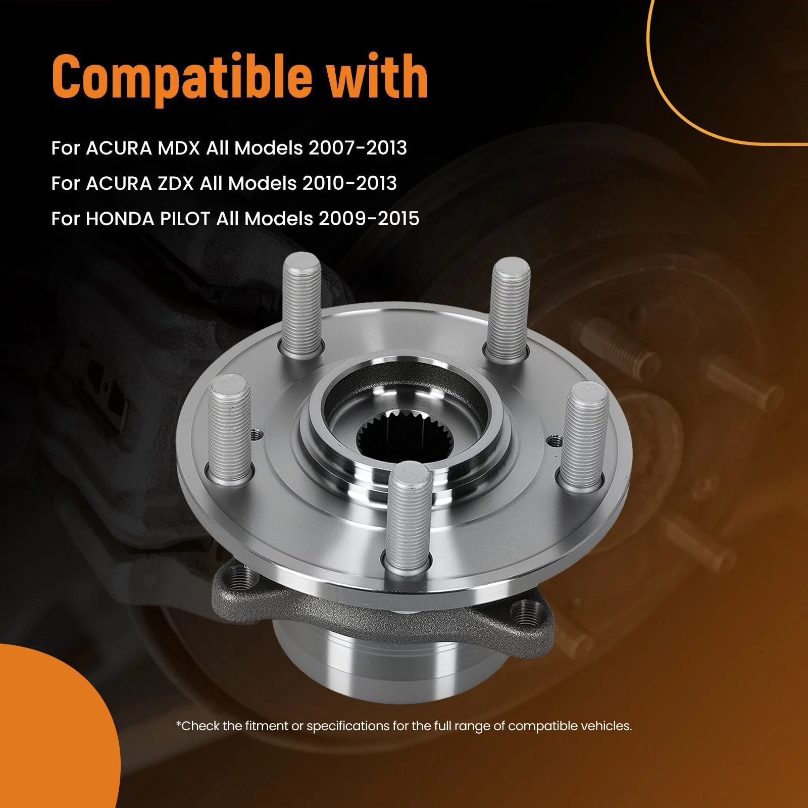 ABS Front Wheel Hub & Bearing for Acura MDX ZDX Honda Pilot (2007–2015) BR930720 513267