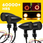 4X LED Turn Signal Lights Smoke for Harley Sportster XL 883 1200 (1992–2022)