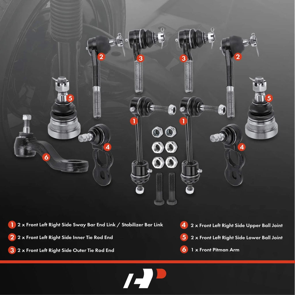 Set of 11 Pitman Arm & Front Sway Bar Link for Ford