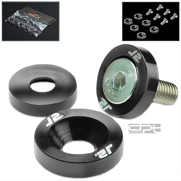 Set of 4 J2 M8 X1.25 Metric Cup Washer Bolt Nut Kit for Automotive